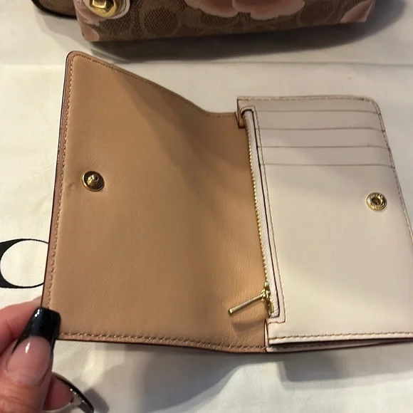 Coach Rose Print Wallet - Picture 2 of 8